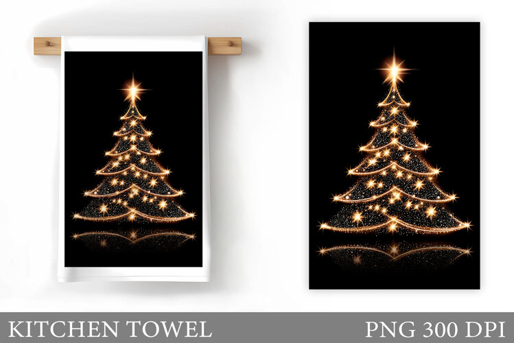 Christmas Tree Kitchen Towel. Christmas Deer Kitchen Towel example image 1