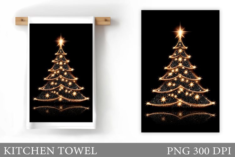 Christmas Tree Kitchen Towel. Christmas Deer Kitchen Towel