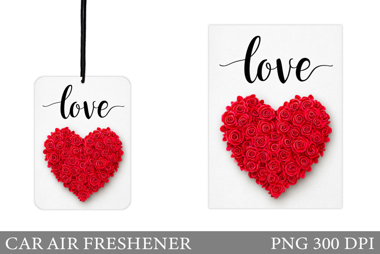 Love Car Air Freshener Design. Valentines Car Air Freshener