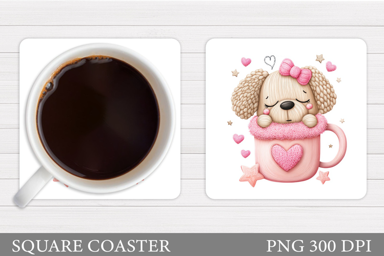 Valentines Dachshund Coaster. Valentines Dog Coaster Design