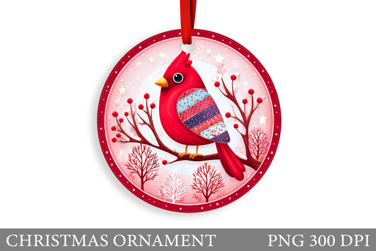 Cardinal Christmas Ornament. Christmas Bird Sublimation