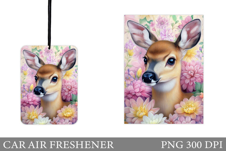 Cute Deer Car Air Freshener. Cute Deer Sublimation example image 1
