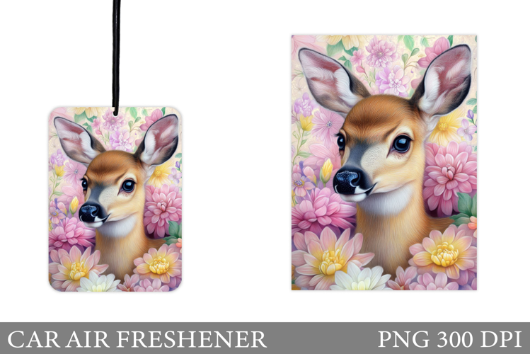 Cute Deer Car Air Freshener. Cute Deer Sublimation