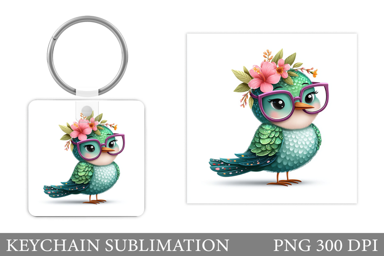 Cute Bird Keychain Design. Cute Bird Sublimation