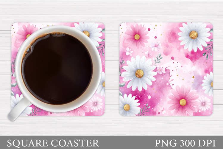 Flowers Coaster Design. Floral Coaster Sublimation