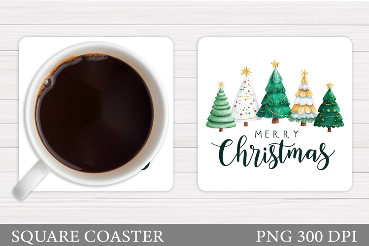 Christmas Tree Coaster Design. Christmas Coaster Sublimation