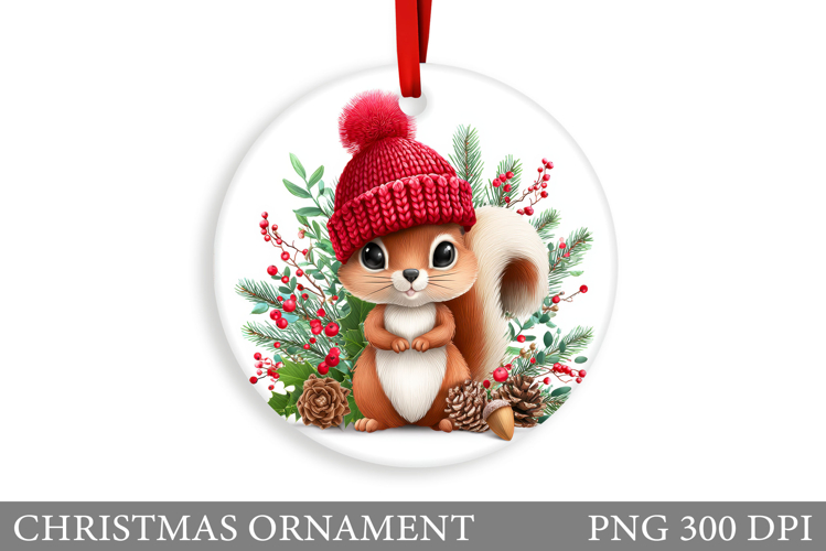 Cute Squirrel Christmas Ornament. Christmas Ornament Design