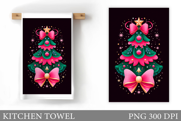 Christmas Tree Kitchen Towel. Christmas Kitchen Towel