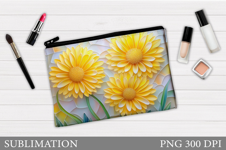 Flowers Makeup Bag Sublimation. Floral Makeup Bag Design