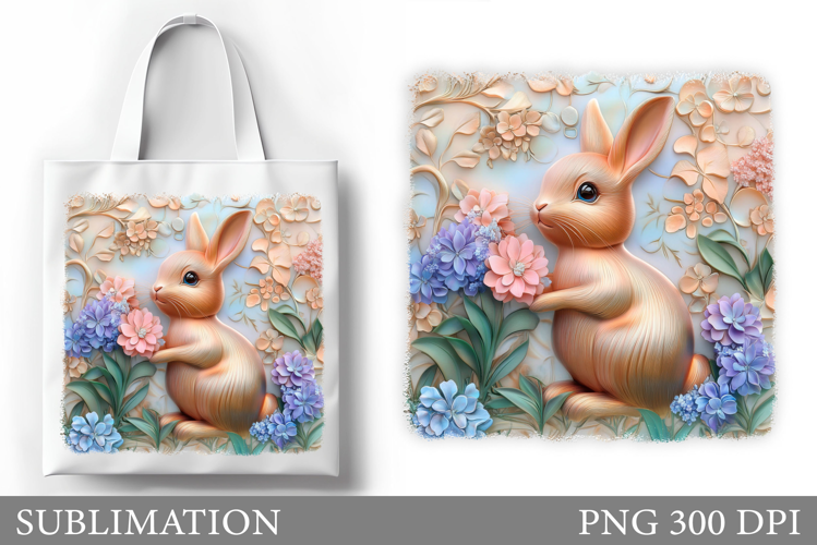 Cute Bunny Tote Bag Design. Bunny Sublimation