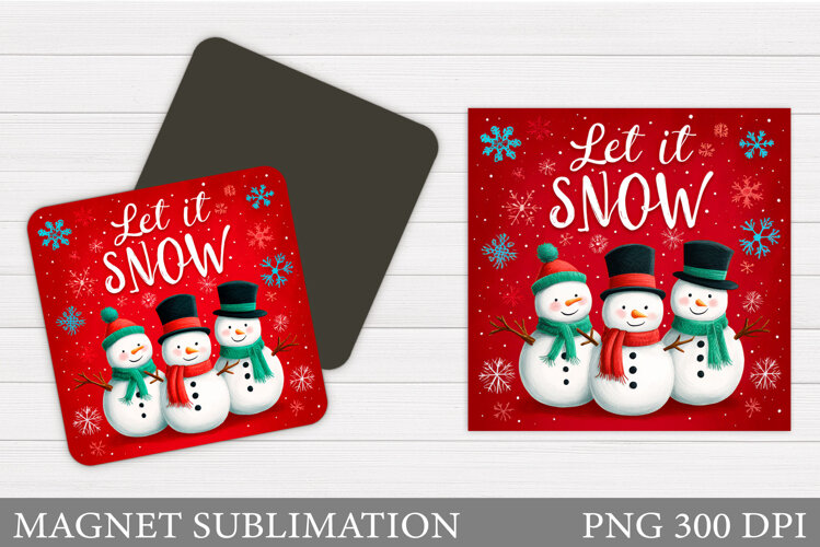 Cute Snowman Magnet Design. Christmas Magnet Sublimation example image 1