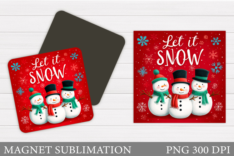 Cute Snowman Magnet Design. Christmas Magnet Sublimation