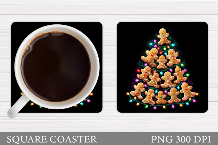 Gingerbread Coaster Design. Christmas Coaster Sublimation example image 1