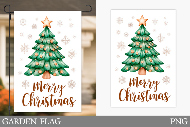 Christmas Tree Garden Flag. Christmas Garden Flag Design
