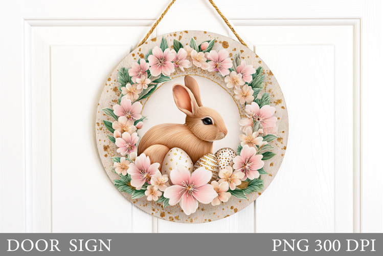 Easter Bunny Door Sign Sublimation. Easter Door Sign Design