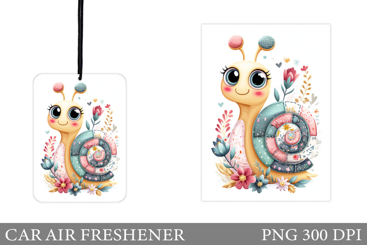 Cute Snail Car Air Freshener. Snail Sublimation