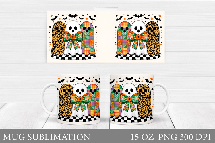 Ghost Mug Sublimation. Halloween Mug Design