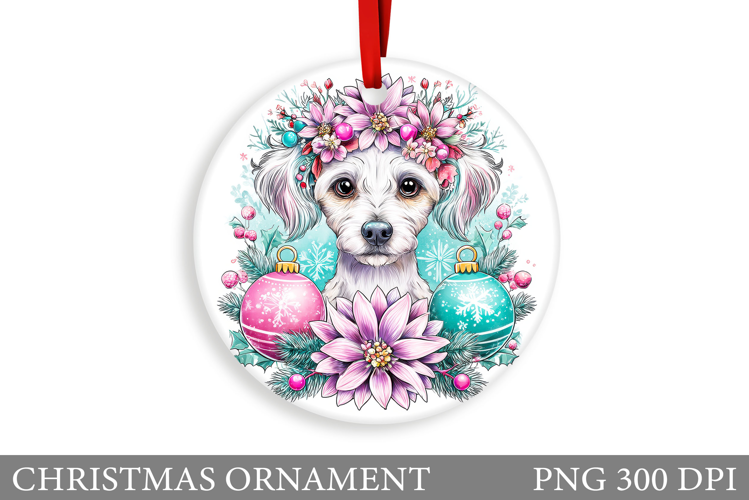 Cute Dog Christmas Ornament. Winter Dog Christmas Ornament
