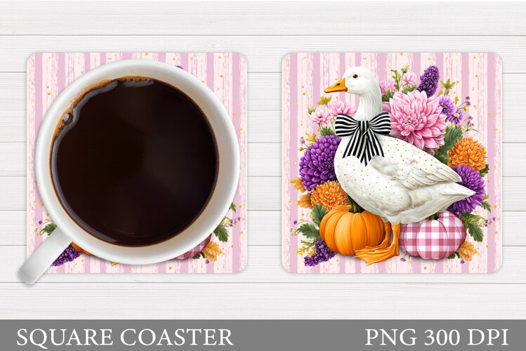 Fall Goose Coaster Design. Fall Coaster Sublimation example image 1
