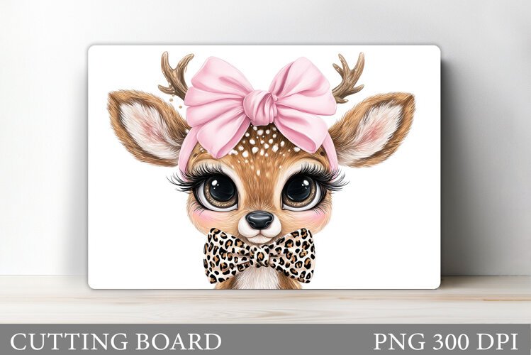 Cute Deer Cutting Board. Cute Deer Sublimation example image 1