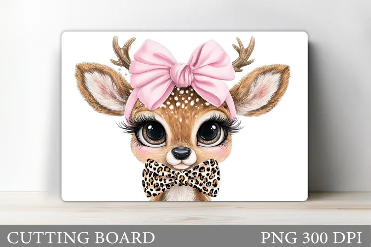 Cute Deer Cutting Board. Cute Deer Sublimation