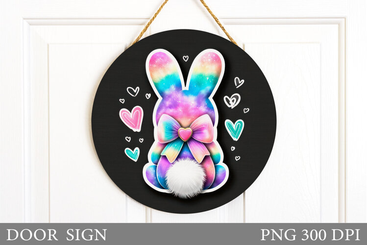 Cute Bunny Door Sign Design. Cute Bunny Sublimation example image 1