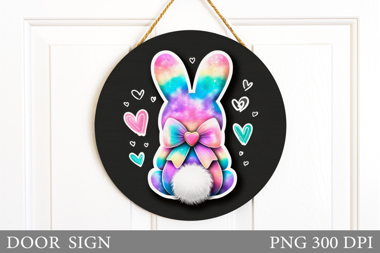 Cute Bunny Door Sign Design. Cute Bunny Sublimation