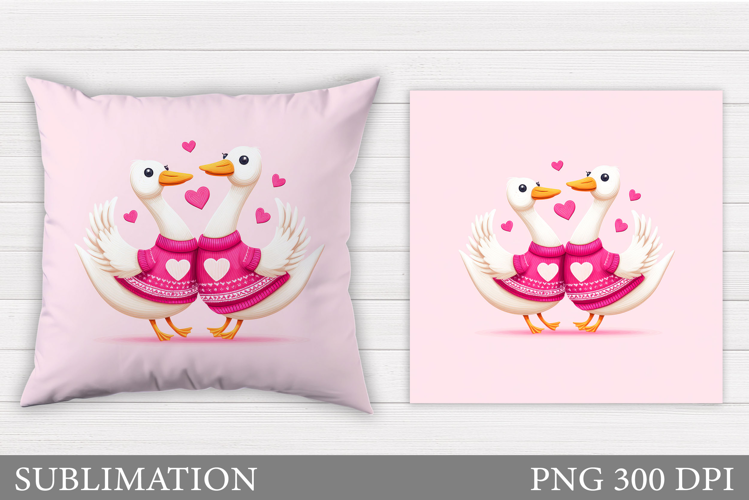 Valentines Goose Pillow. Valentines Pillow Sublimation