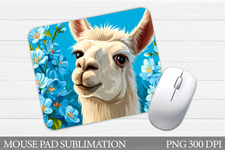 Lama Mouse Pad Design. Lama Flowers Mouse Pad Sublimation example image 1