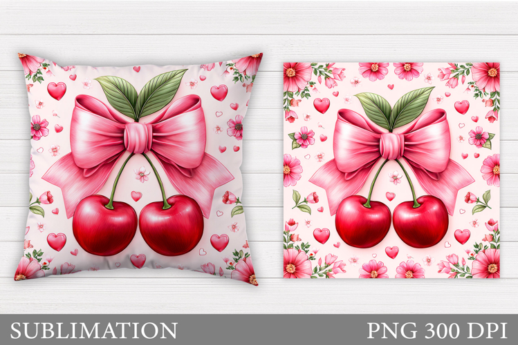 Cherry Pillow Design. Cherry Sublimation