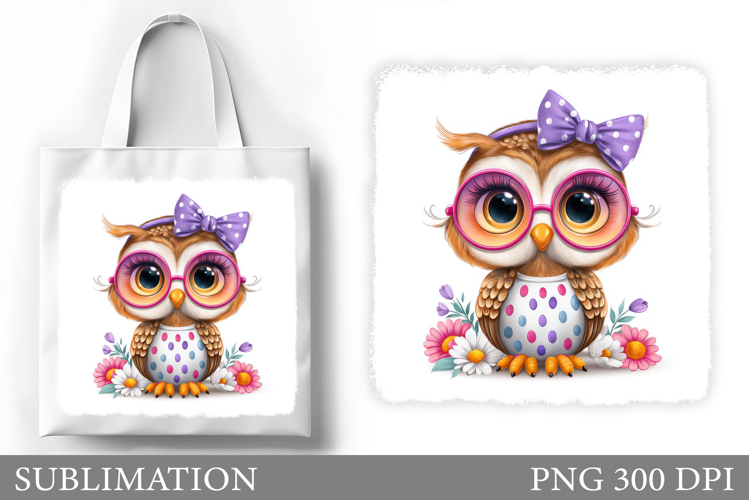 Owl Tote Bag Sublimation. Cute Owl Sublimation