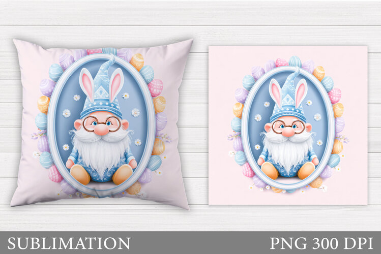 Easter Gnome Pillow Design. Easter Gnome Sublimation example image 1