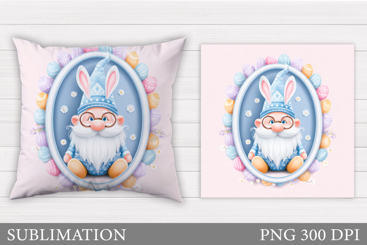 Easter Gnome Pillow Design. Easter Gnome Sublimation
