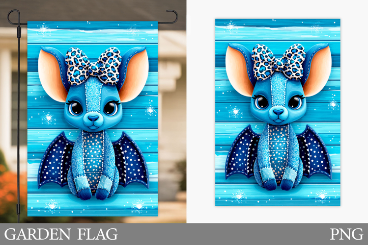 Bat Garden Flag Sublimation. Halloween Garden Flag Design