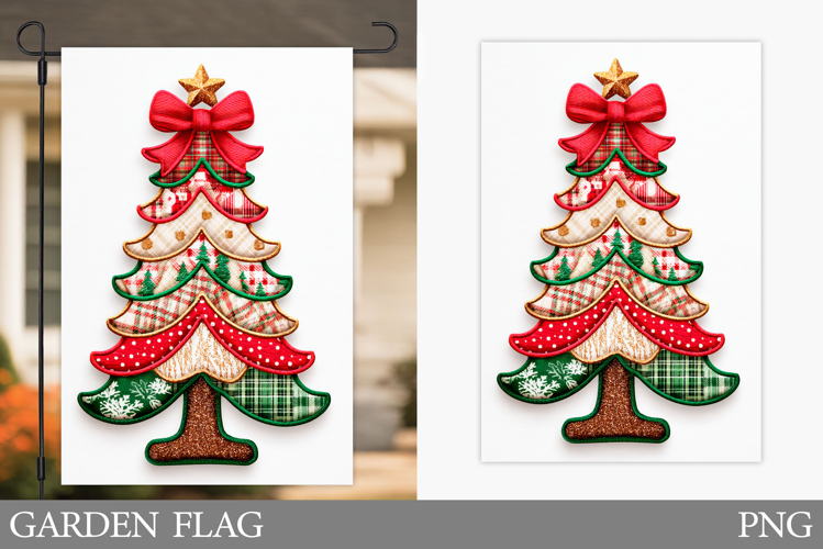 Christmas Tree Garden Flag. Christmas Garden Flag Design