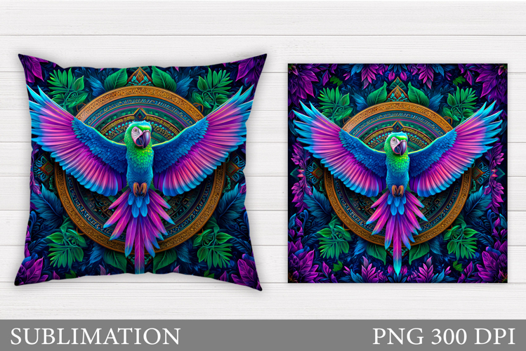 Parrot Sublimation. Parrot Pillow Sublimation example image 1