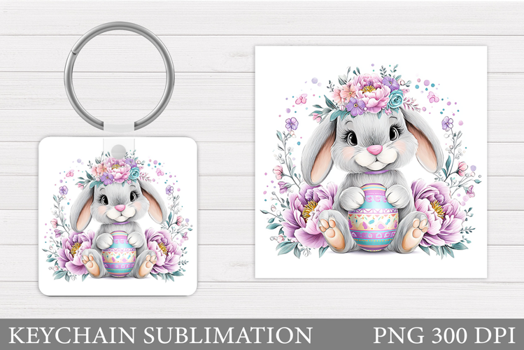 Easter Bunny Keychain Design. Easter Keychain Sublimation
