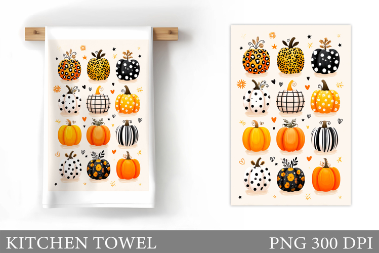 Fall Pumpkin Kitchen Towel. Fall Kitchen Towel Sublimation