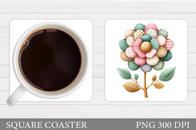 Flower Coaster Design. Floral Coaster Sublimation