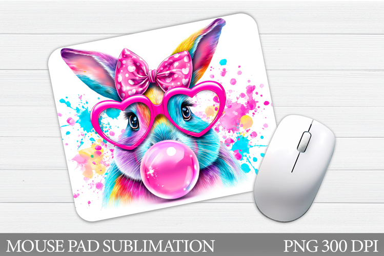 Cute Bunny Mouse Pad. Spring Bunny Mouse Pad Design