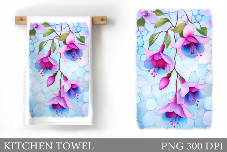 Flowers Kitchen Towel. Floral Kitchen Towel Design