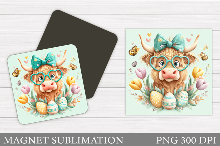Easter Cow Magnet Design. Easter Magnet Sublimation