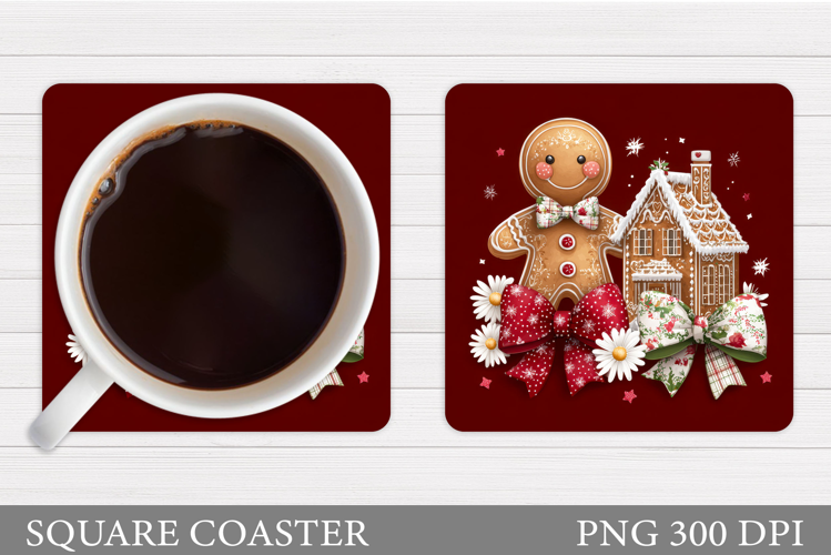 Gingerbread Coaster Design. Christmas Coaster Sublimation