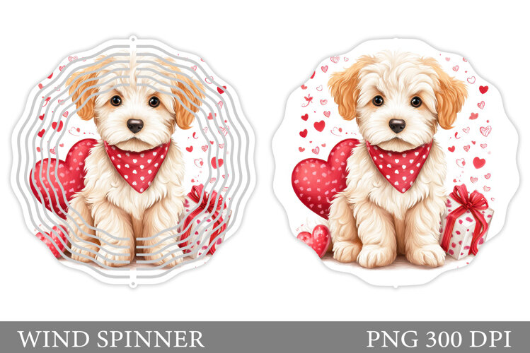 Valentines Dog Wind Spinner. Valentines Wind Spinner Design example image 1