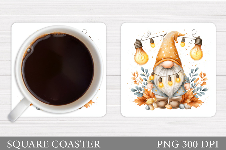Fall Gnome Coaster Design. Fall Coaster Sublimation