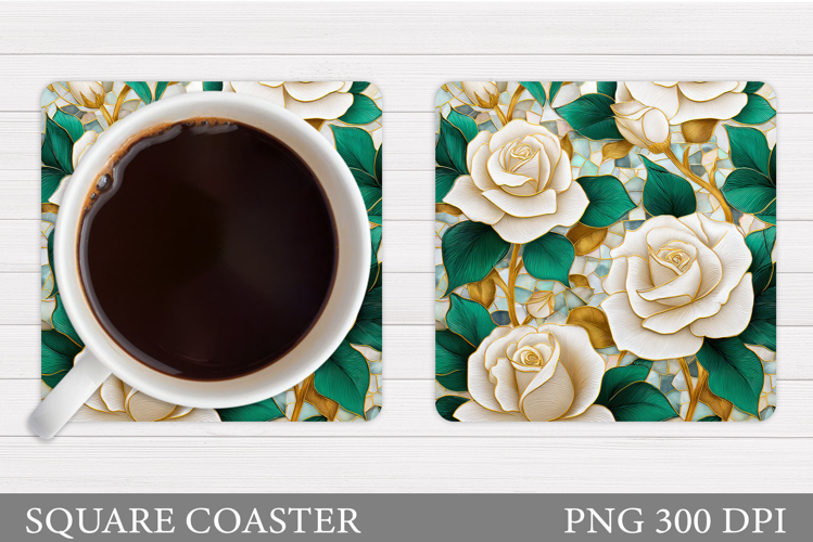 Roses Coaster Sublimation. Flowers Coaster Design