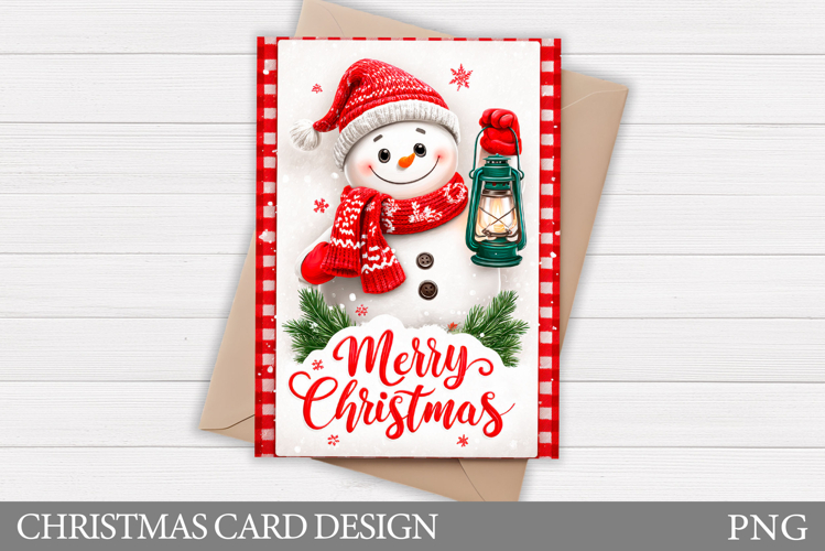 Cute Snowman Card Printable. Christmas Card Design