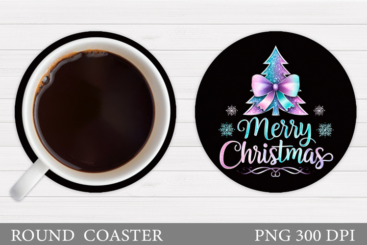 Christmas Tree Coaster Sublimation. Christmas Coaster Design