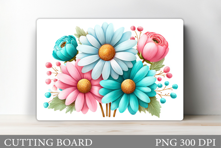 Floral Cutting Board Sublimation. Flowers Cutting Board