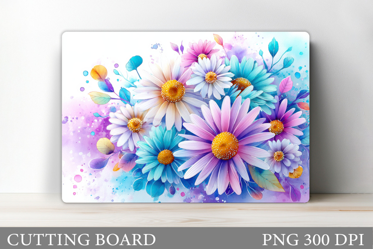 Daisy Flowers Cutting Board. Flowers Kitchen Cutting Design